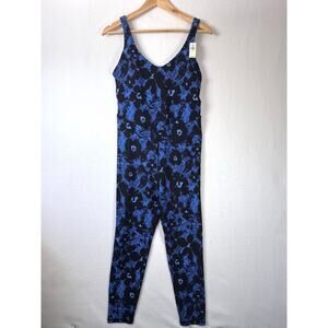 Offline by Aerie Womens Real Me Low Key Yoga Jumpsuit XL Floral Blue Active NEW